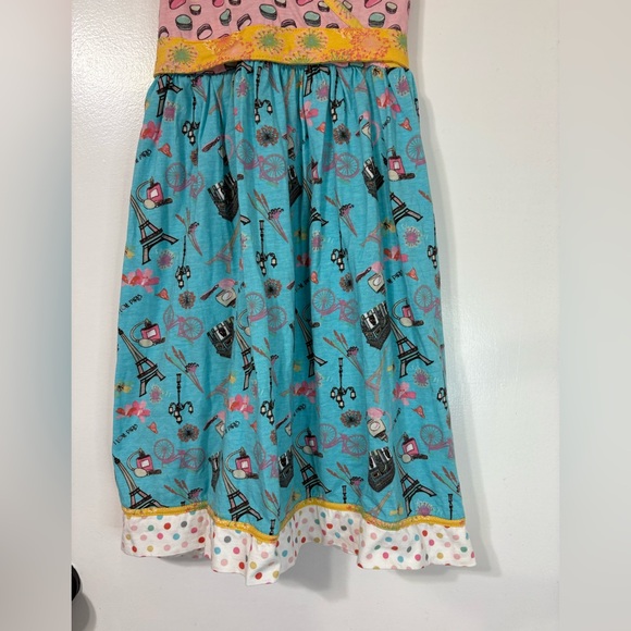 Jelly the Pug Girls Multi-Color Cotton Cute Madeleine Paris Print Dress Size 12 - Picture 4 of 9